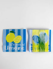 La Vita al Limone Geweven Label | Blauw Gestreept