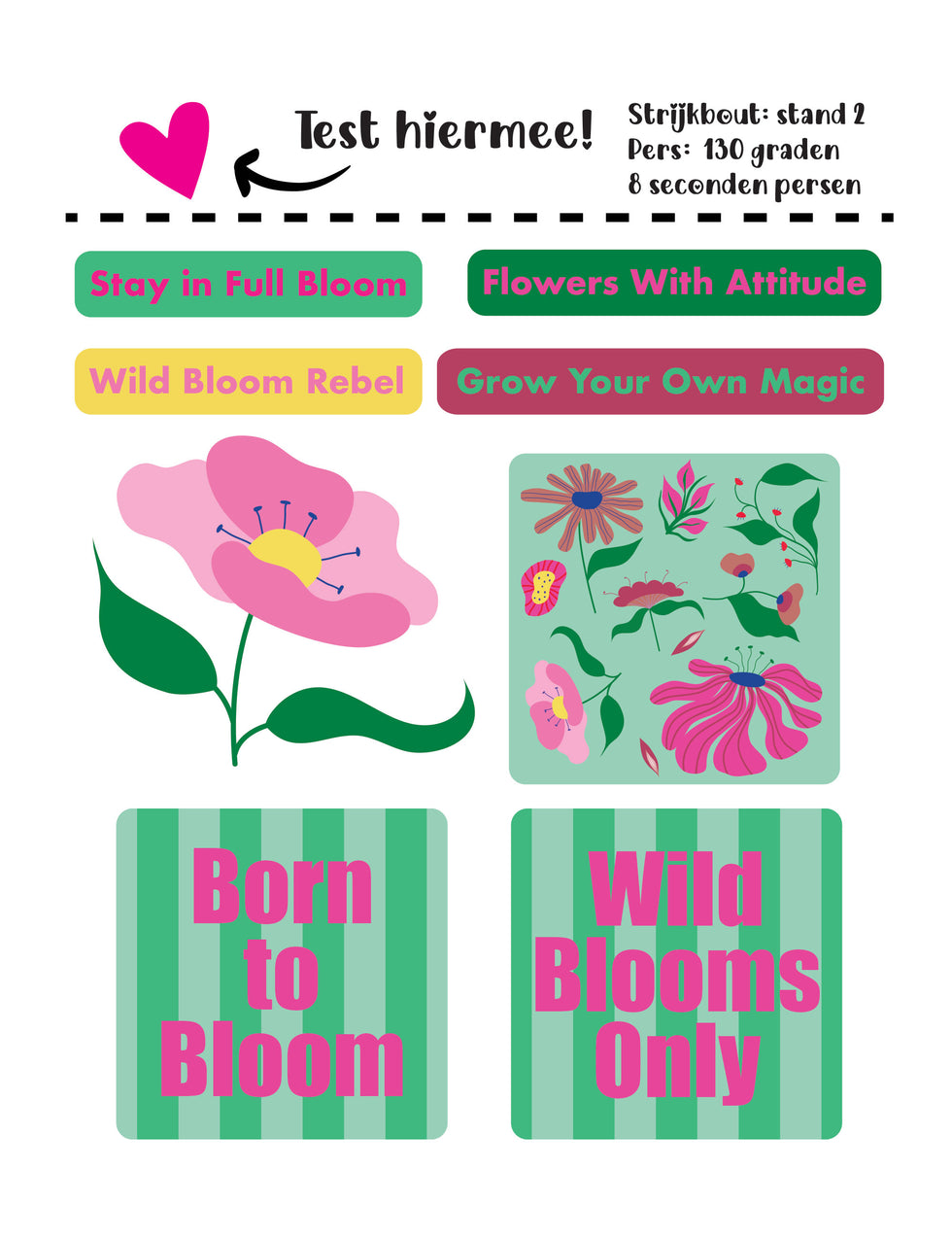 Bloom Boom Apple Pop Green - Strijklabels | Rebel Studio