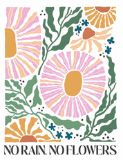 No Rain No Flower - Floral Kleding Transfers