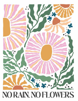 No Rain No Flower - Floral – Strijktransfer