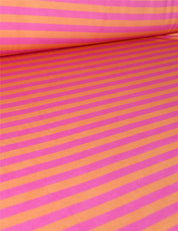 Orange Stripe | 100% Katoen Jersey | 170 cm breed