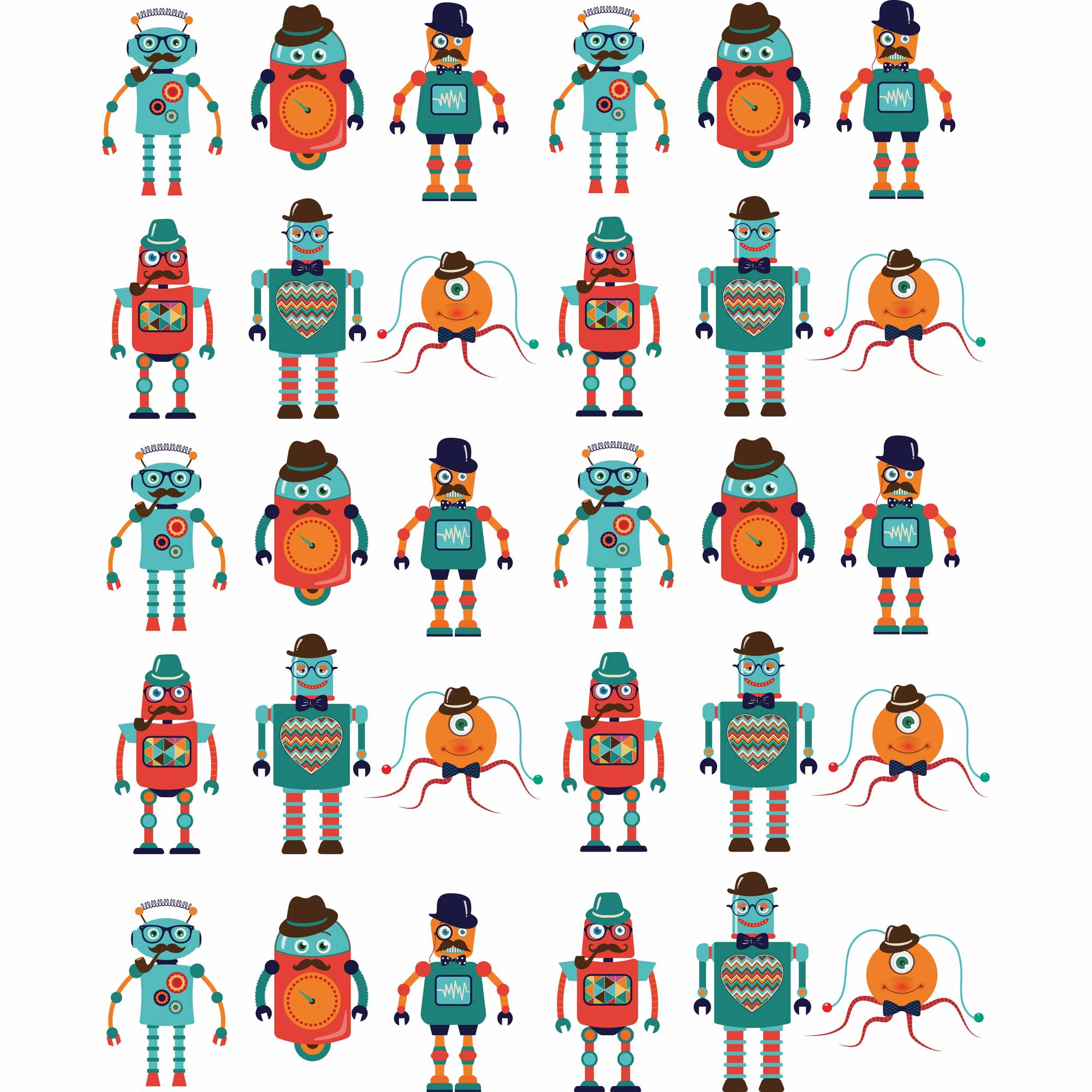 Retro Robots -  Fabric Frenzy