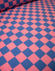 Rhino Blue & Berry Bold Check | French Terry | 170 cm breed