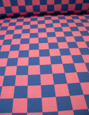 Rhino Blue & Berry Bold Check | French Terry | 170 cm breed