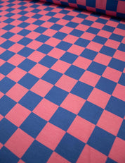 Rhino Blue & Berry Bold Check | French Terry | 170 cm breed