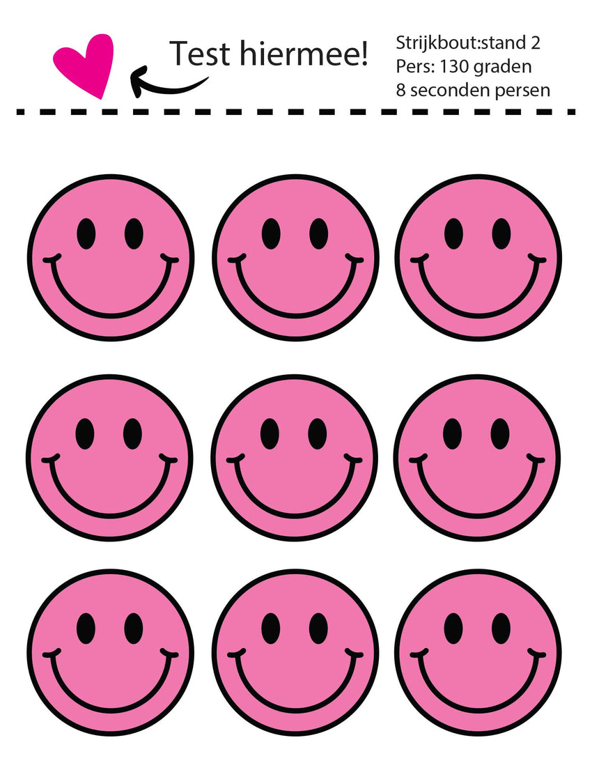 Smiley Bubble Pink – Strijklabels