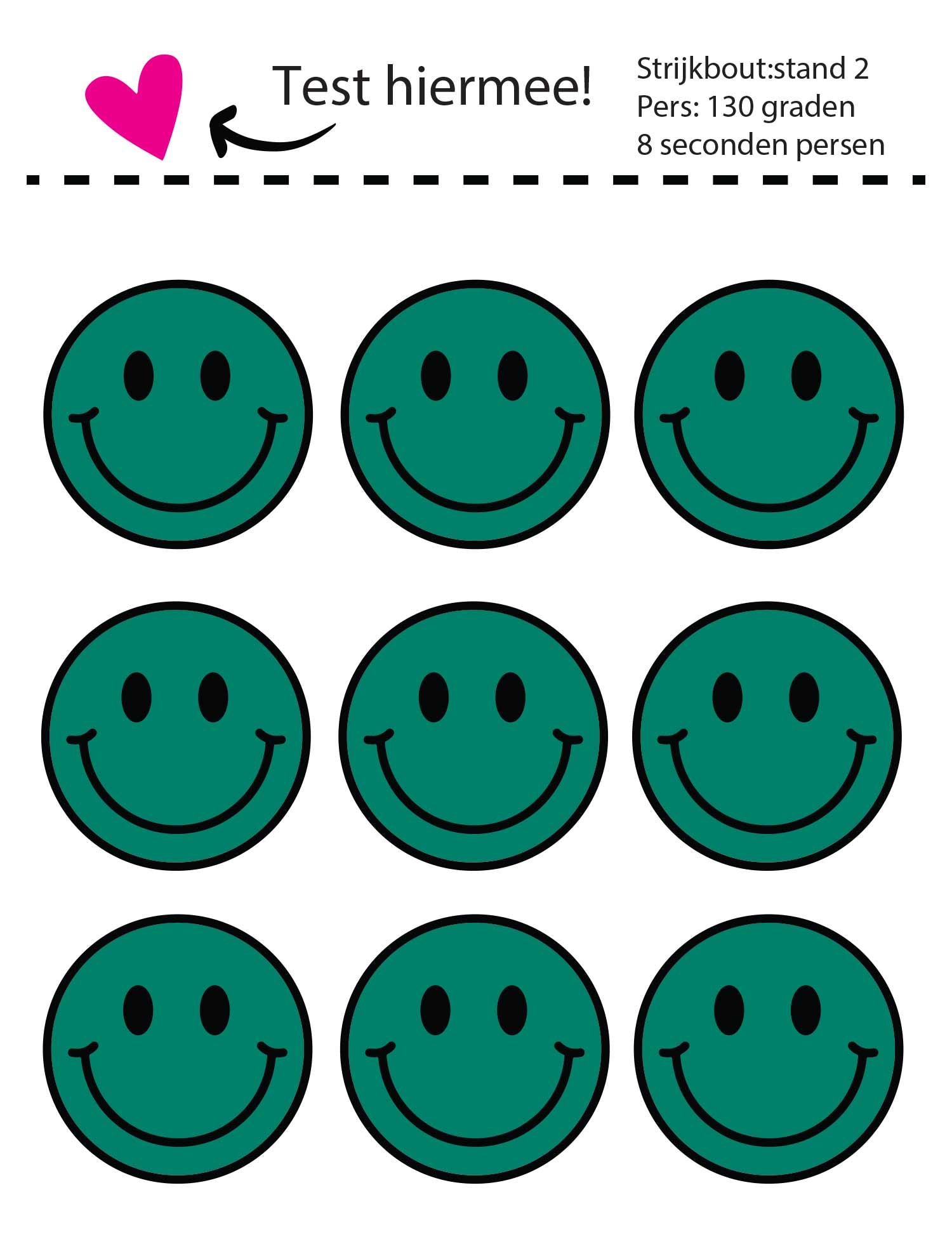 Smiley Power Green | Strijklabels