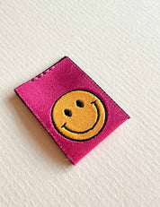 Smiley Pink | Geweven naailabel