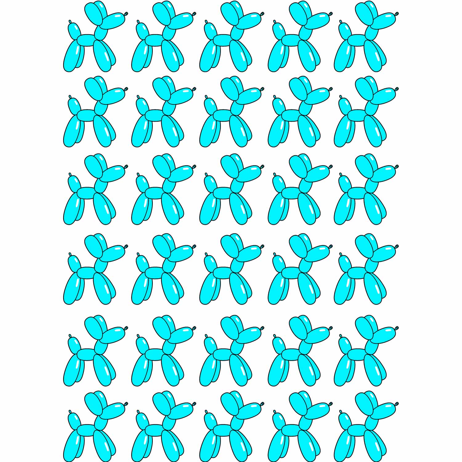 Balloon Dog Blue - Fabric Frenzy