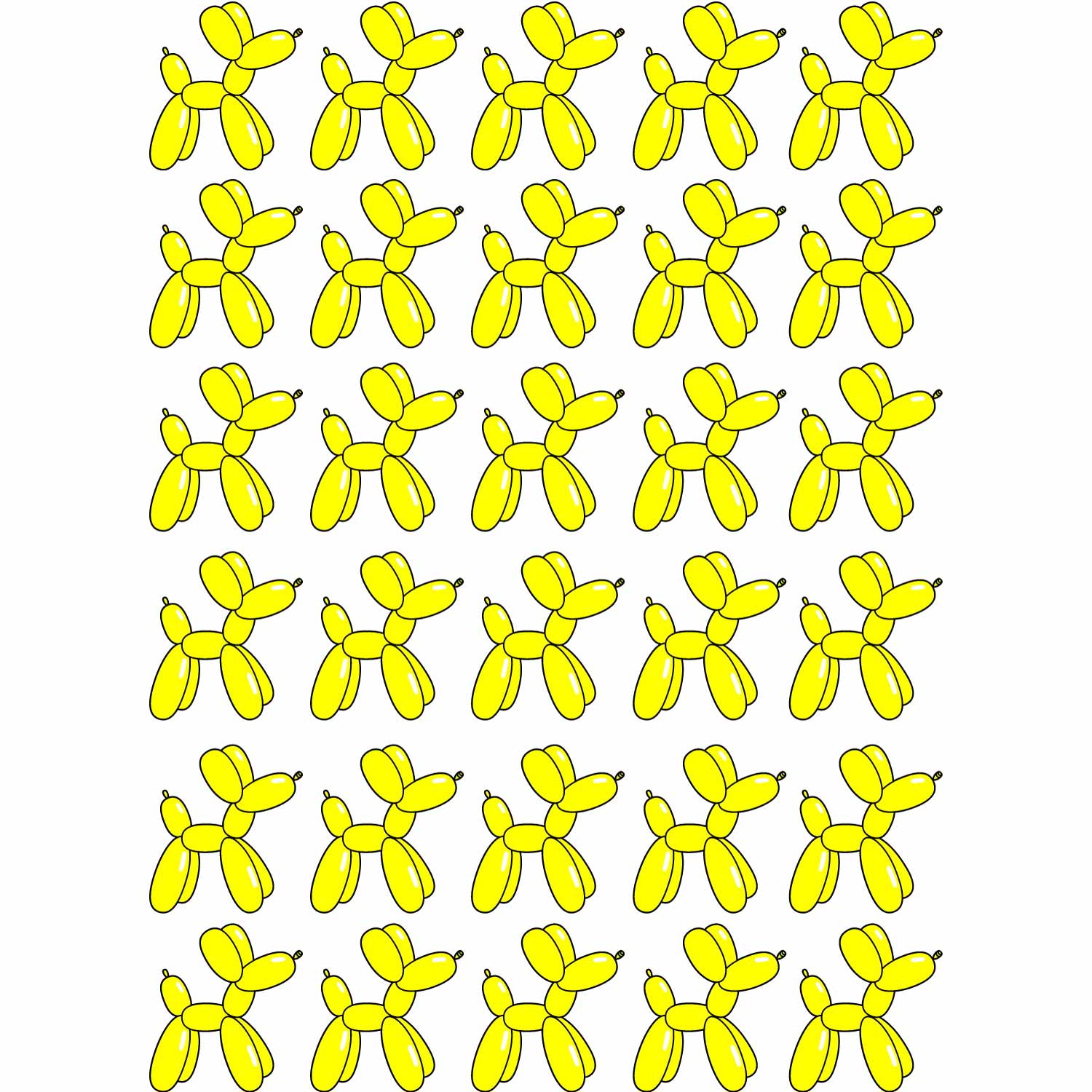 Balloon Dog Yellow - Fabric Frenzy