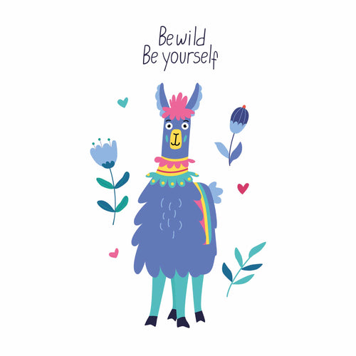 Be Wild Be Yourself - Funny Lama | Strijktransfer