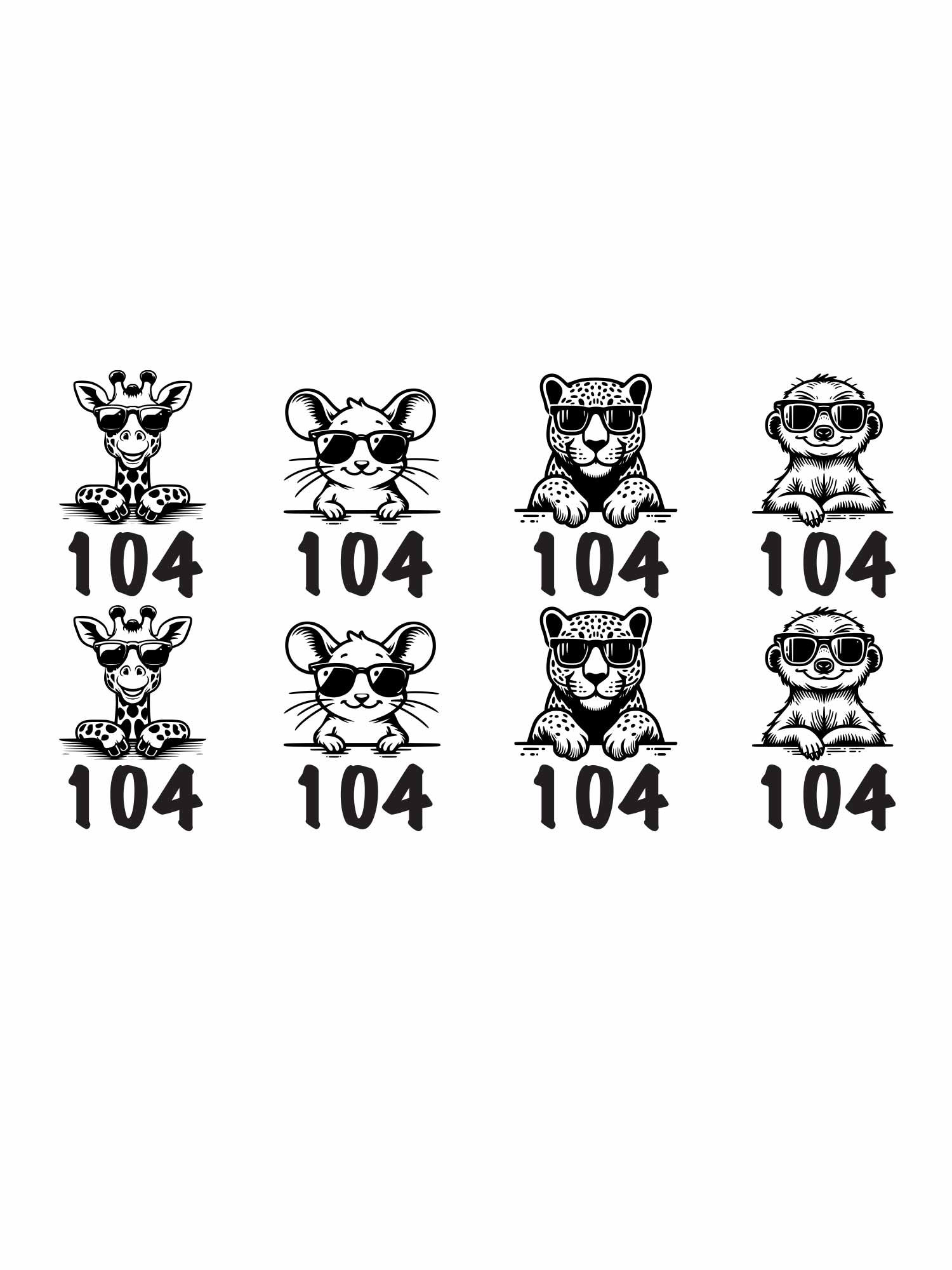 Black Animals Maatlabels