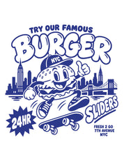 Burger Diner — Blue DTF-strijktransfer uit Snack Attack