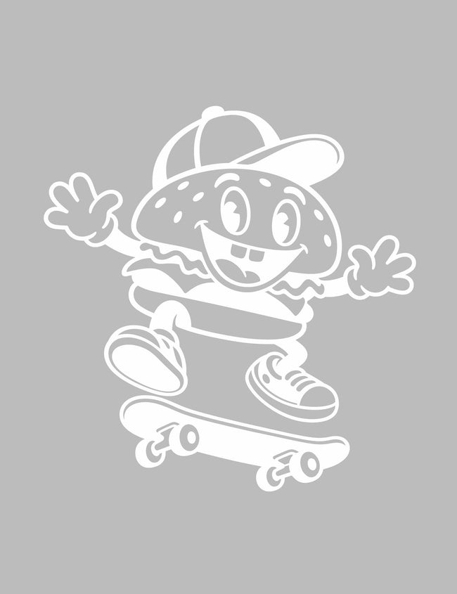 Burger Buddy Mini — White DTF-strijktransfer uit Snack Attack