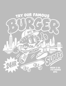 Burger Diner — White DTF-strijktransfer uit Snack Attack