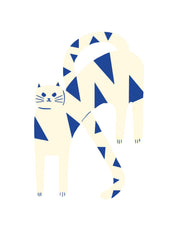 Cat White Blue | Strijktransfer