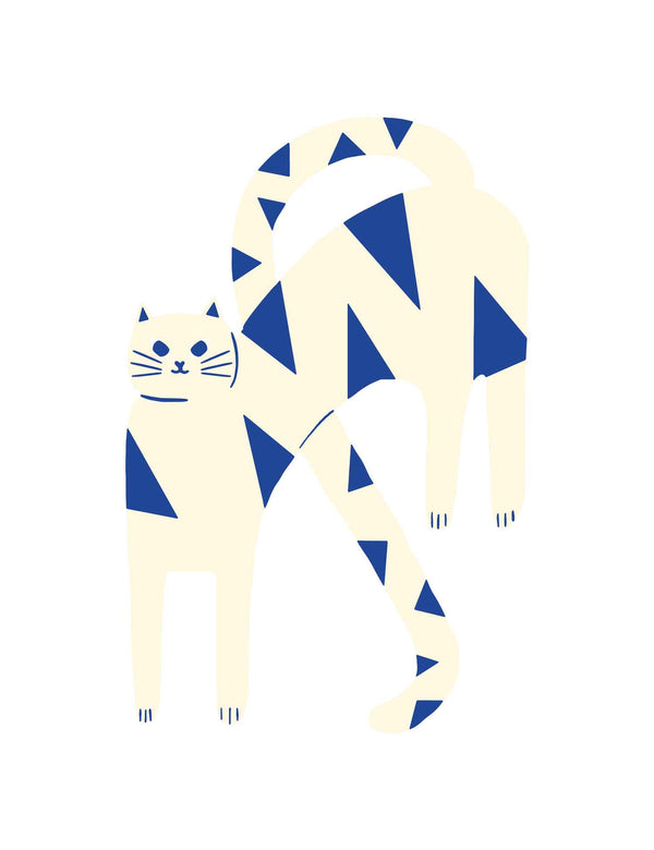 Cat White Blue – Strijktransfer