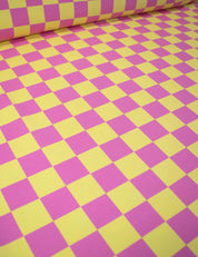 Bubble Pink & Lemon Haze Check | French Terry | 170 cm breed