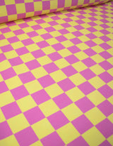 Bubble Pink & Lemon Haze Check | French Terry | 170 cm breed