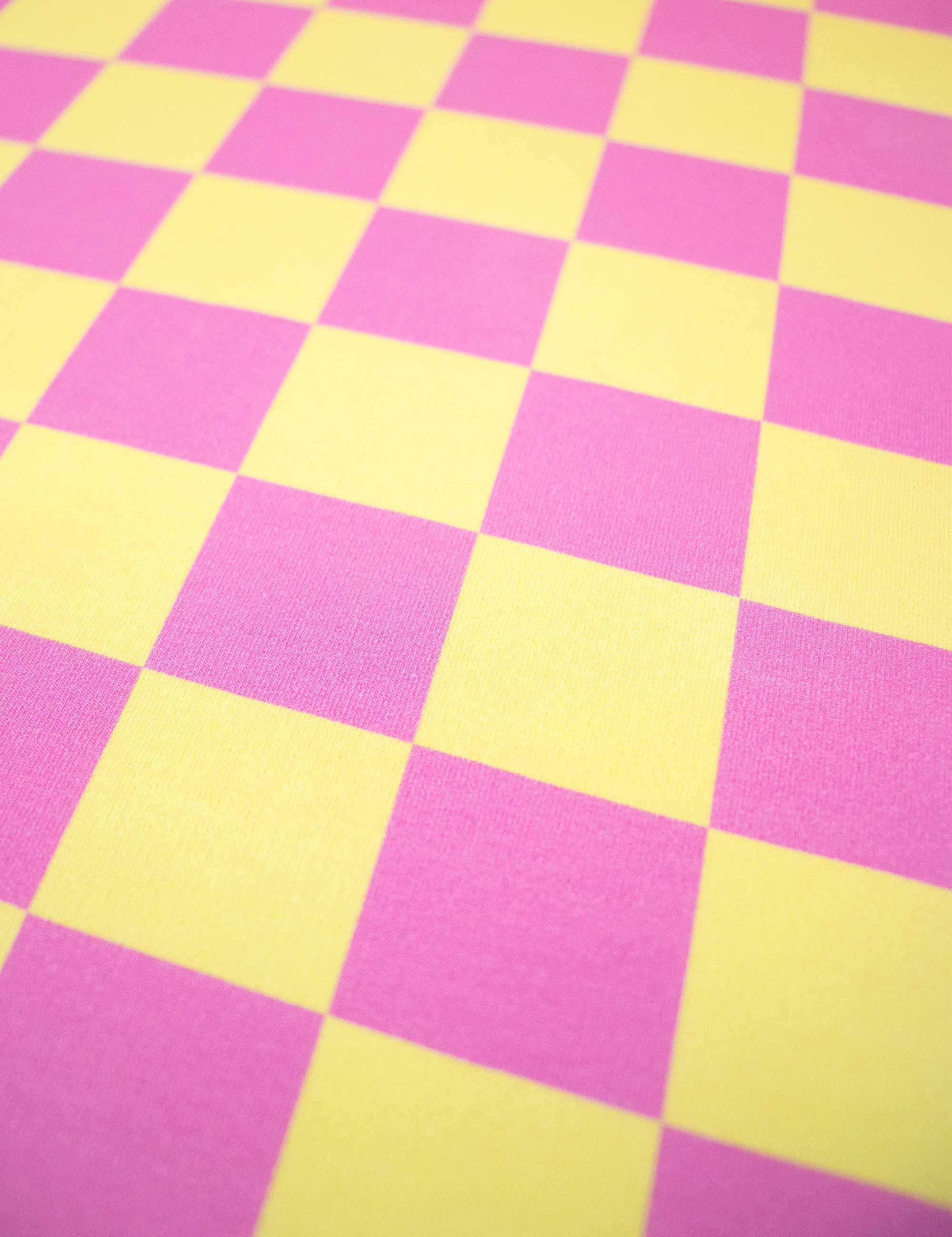 Bubble Pink & Lemon Haze Check | French Terry | 170 cm breed