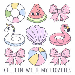 Chillin' with my floaties - Pink Summer – Strijktransfer
