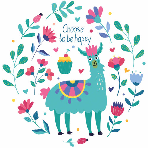 Choose to be Happy - Funny Lama | Strijktransfer