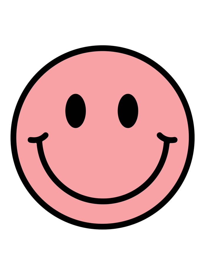 Clay Pink Smiley strijktransfer