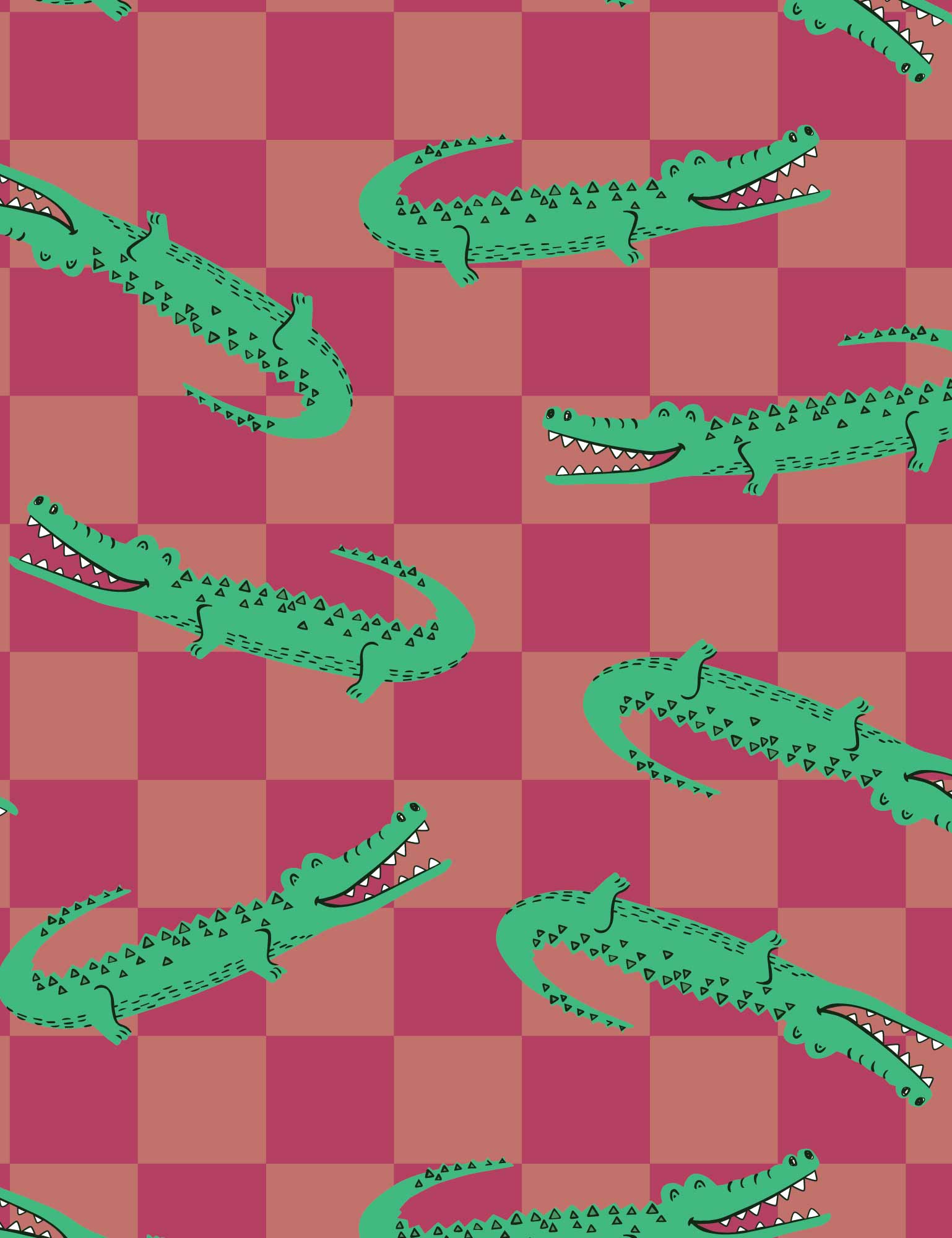 Croco Crew Berry Check | French Terry | 170 cm breed