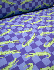 Croco Crew Blue Check | French Terry | 170 cm breed