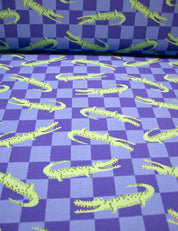 Croco Crew Blue Check | French Terry | 170 cm breed