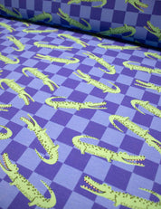 Croco Crew Blue Check | French Terry | 170 cm breed