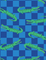 Croco Crew Blue Check | French Terry | 170 cm breed