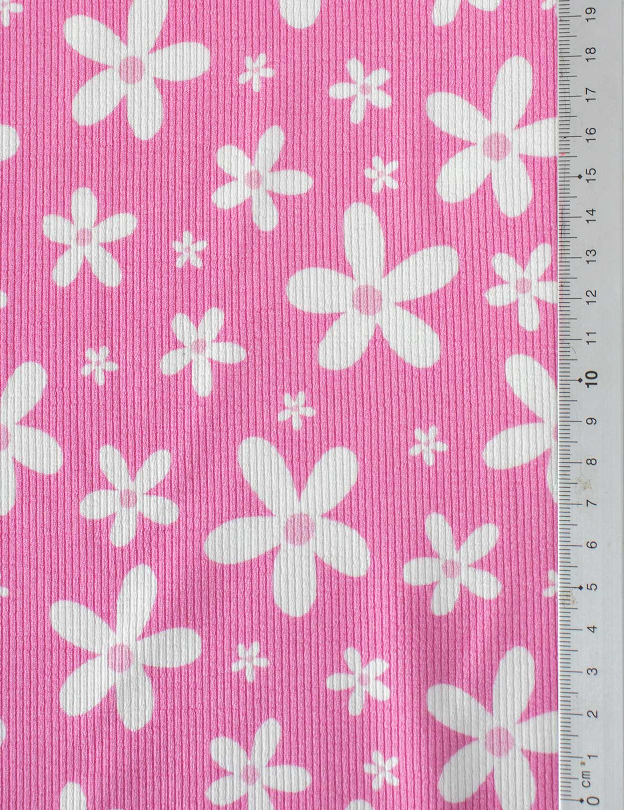 Daisy Pop Bubble Pink | Rib tricot | 125cm breed