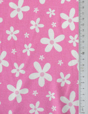 Daisy Pop Bubble Pink | Rib tricot | 125cm breed