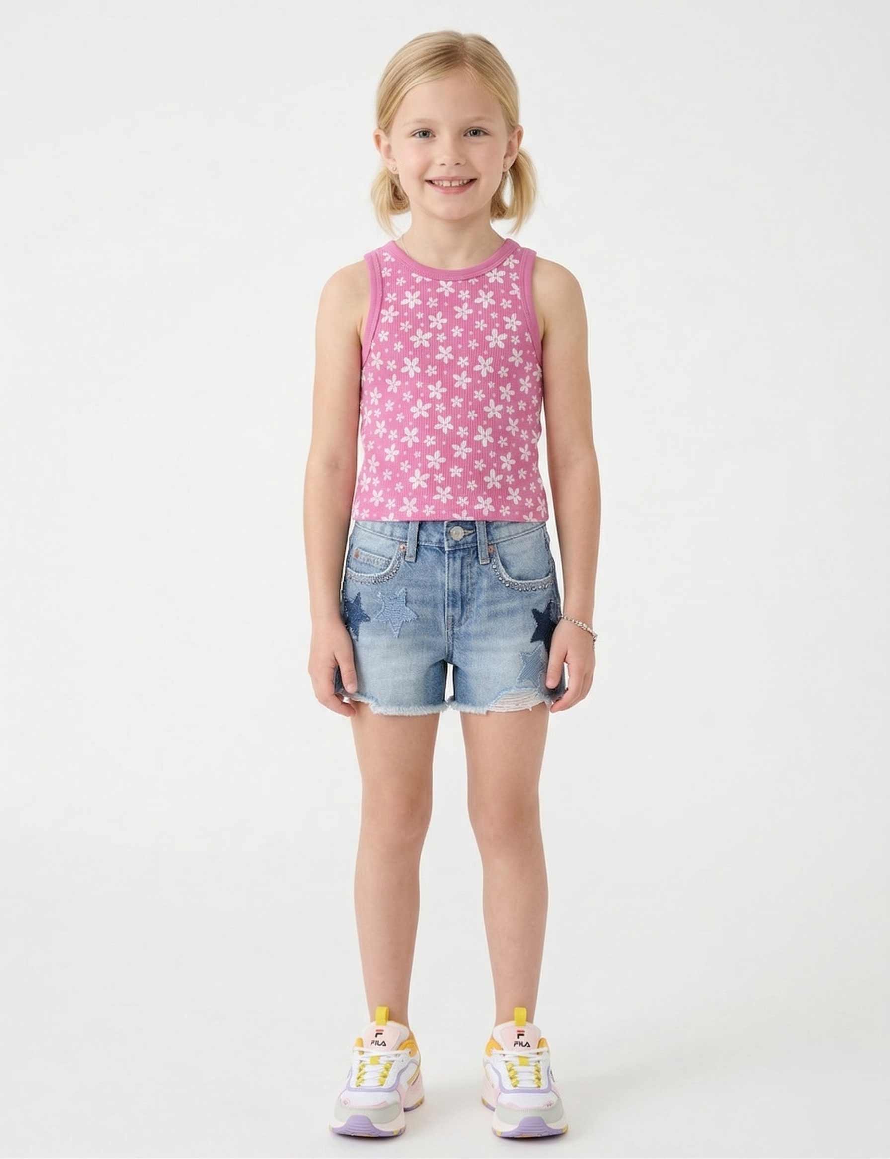 Daisy Pop Bubble Pink | Rib tricot | 125cm breed