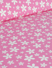 Daisy Pop Bubble Pink | Rib tricot | 125cm breed