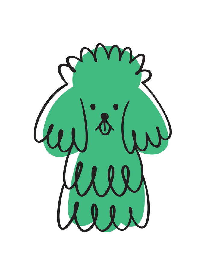 Dog Apple Pop Green strijktransfer