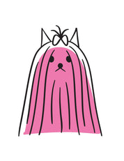 Dog Bubble Pink | Strijktransfer