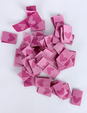 Double Heart Berry Geweven Label | Roze & Berry