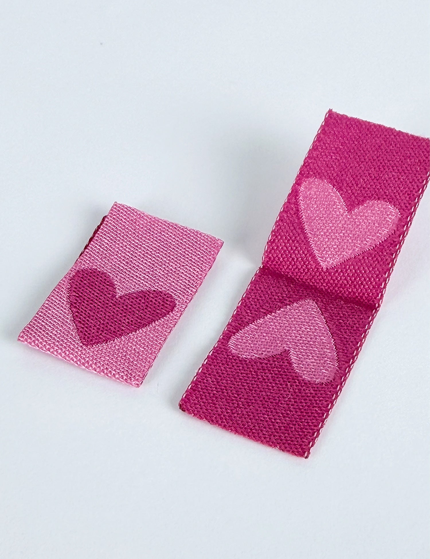 Double Heart Berry Geweven Label | Roze & Berry