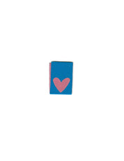 Double Heart Blue – Geweven naailabel