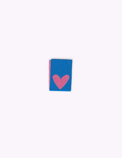 Double Heart Blue | Geweven naailabel