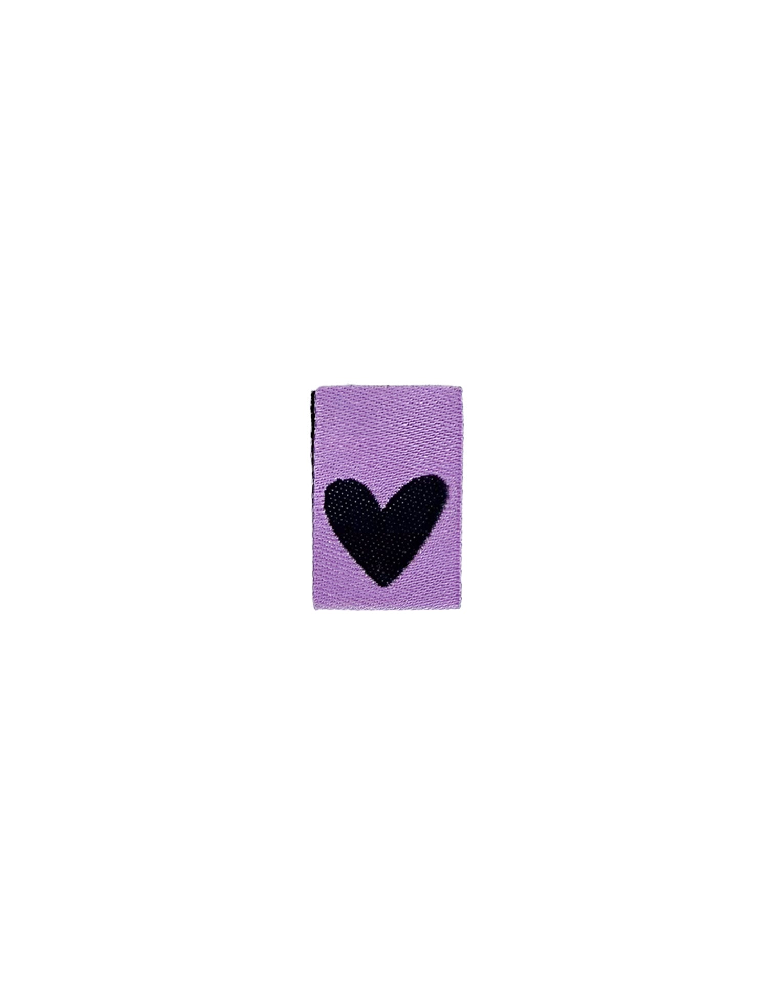 Double Heart Lilac Geweven Label | Lilac & Blue