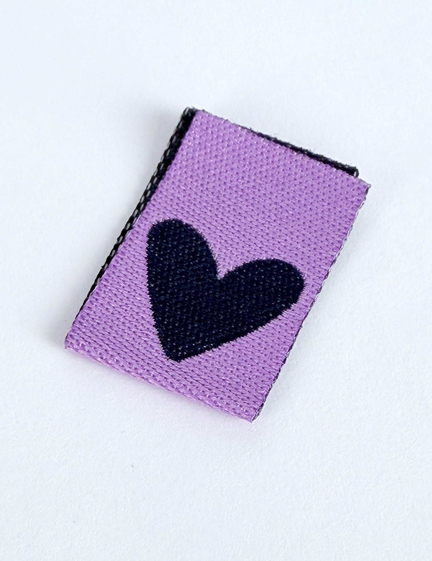 Double Heart Lilac Geweven Label | Lilac & Blue