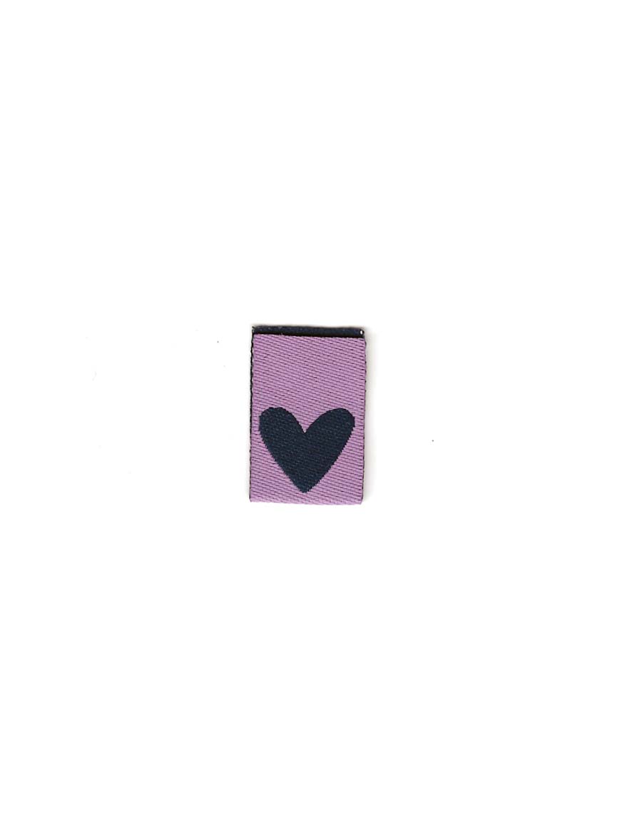 Double Heart Lilac – Geweven naailabel