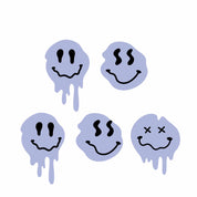 Drip Smileys Ice Blue -  Fabric Frenzy