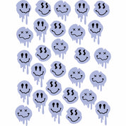 Drip Smileys Ice Blue -  Fabric Frenzy