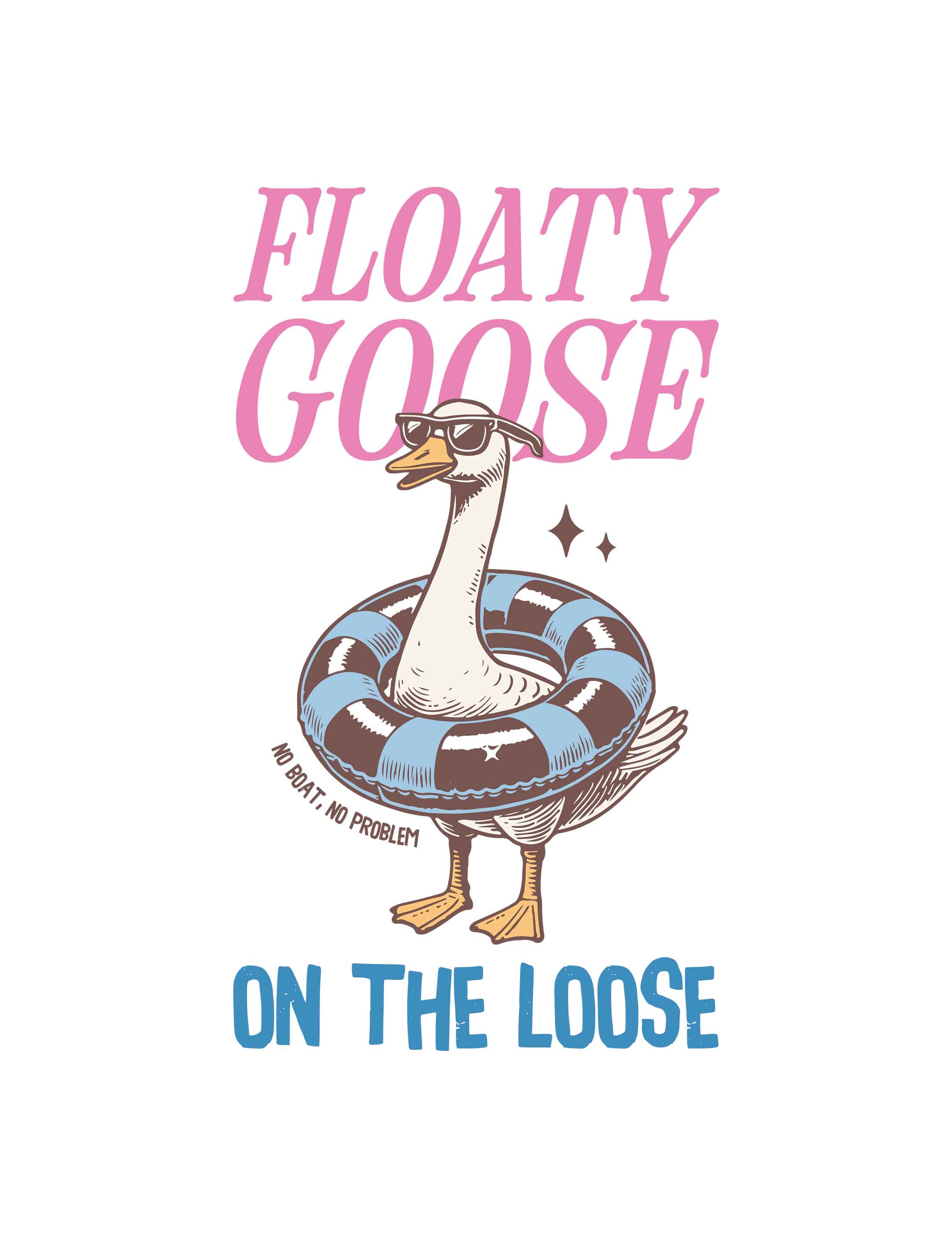 Strijktransfer Floaty Goose strijktransfer | DTF transfer | Rebel Studio