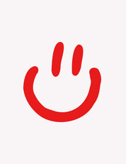 Happy Face Red – Good Mood Club – strijktransfer