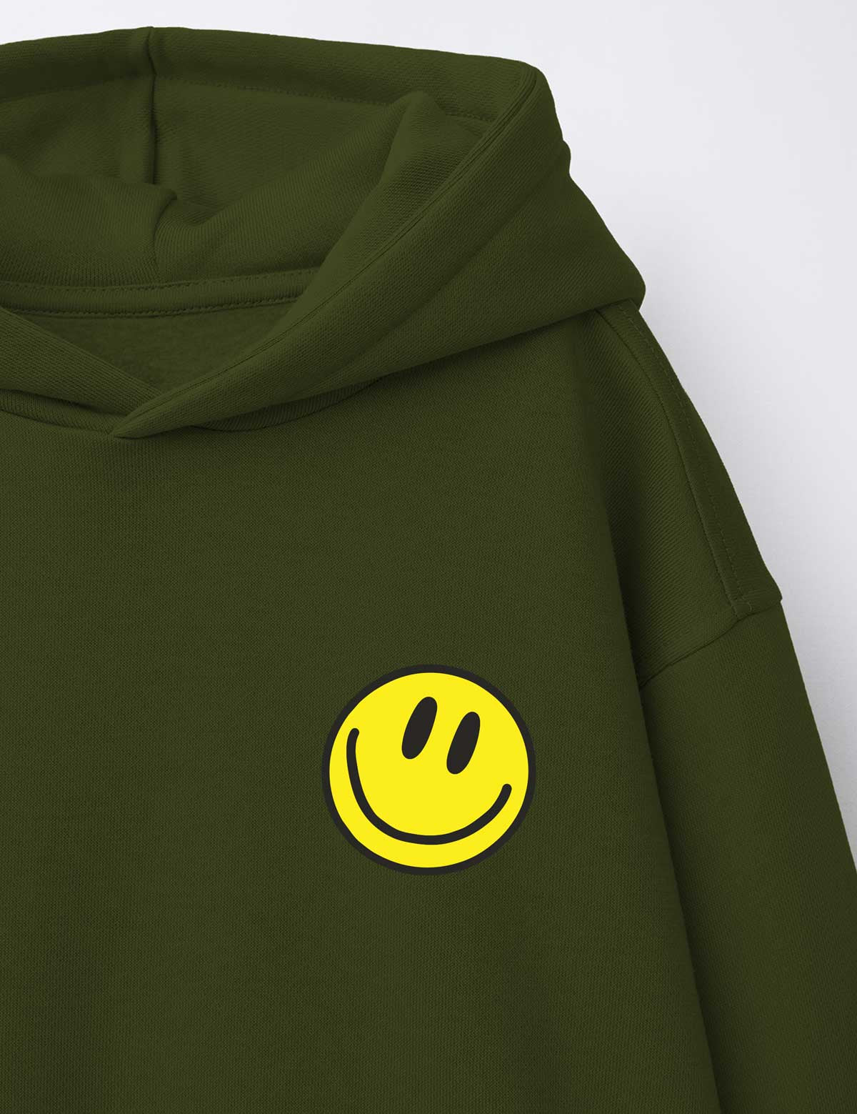 Happy Face Yellow – Good Mood Club – strijktransfer – op een trui